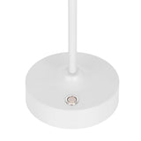 Batterie à LED / lampe de table "Pina" de 30 cm de haut, en métal (blanc) et en verre (blanc), LED intégrés, blanc chaud