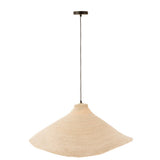 Lampe à suspension J-Line Cone en jonc de mer blanc, vue de face