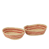 Panier J-Line rayé naturel et rouge - vue de face
