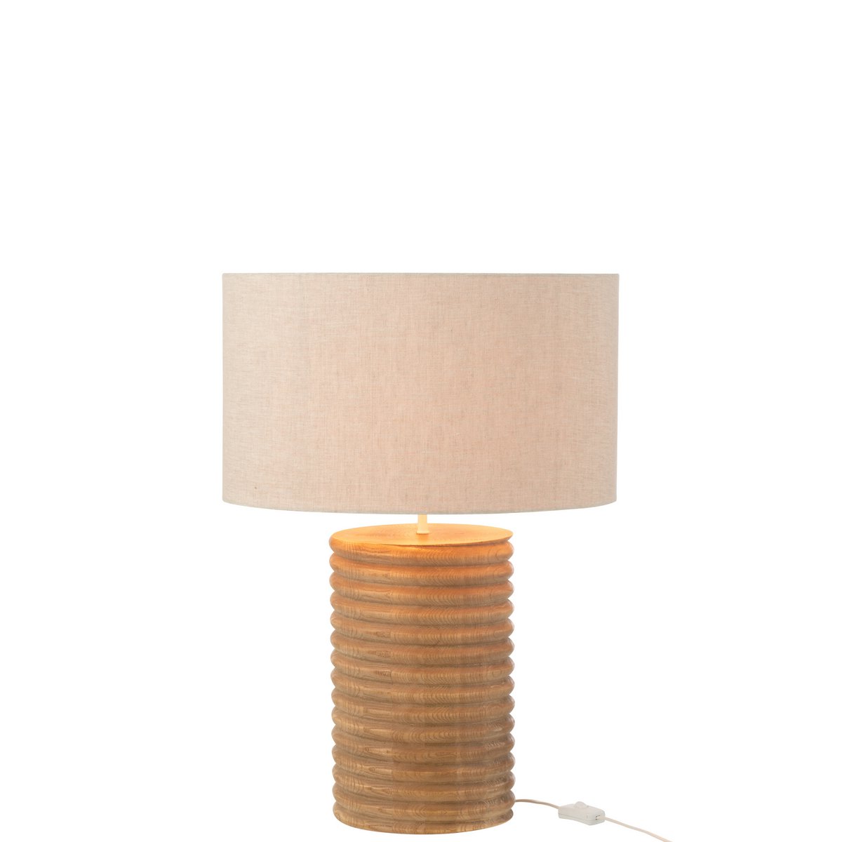 Lampe J-Line Large en bois naturel et gris, vue de face