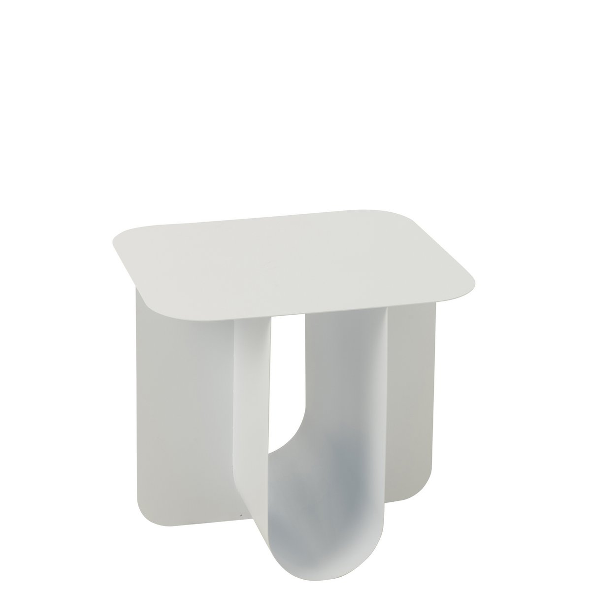 Table d'appoint J-Line Square en métal blanc vue de face