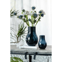 Vase DAVOS en verre bleu profond, élégant et moderne