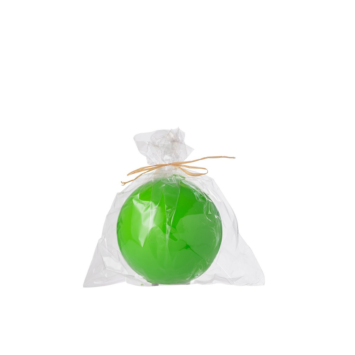 Bougie Boule Cire Fluo Vert J-Line - détail sur la texture de la cire