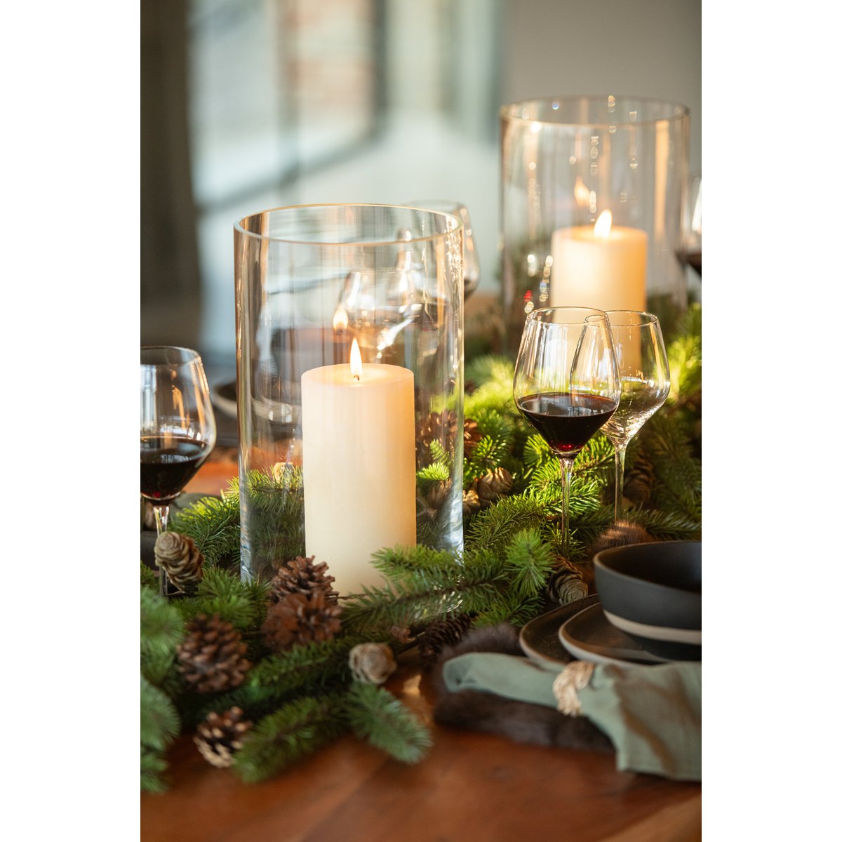 Lanterne J-Line Ronde en verre transparent, vue de face