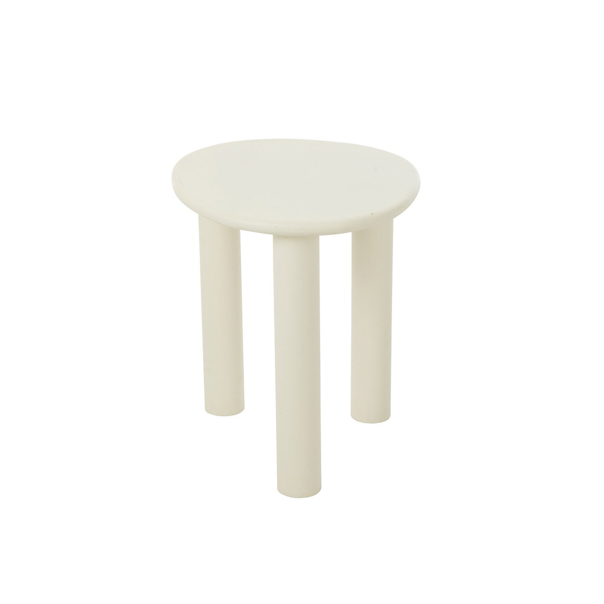 Table d'appoint J-Line Bali en bois blanc sur un tapis