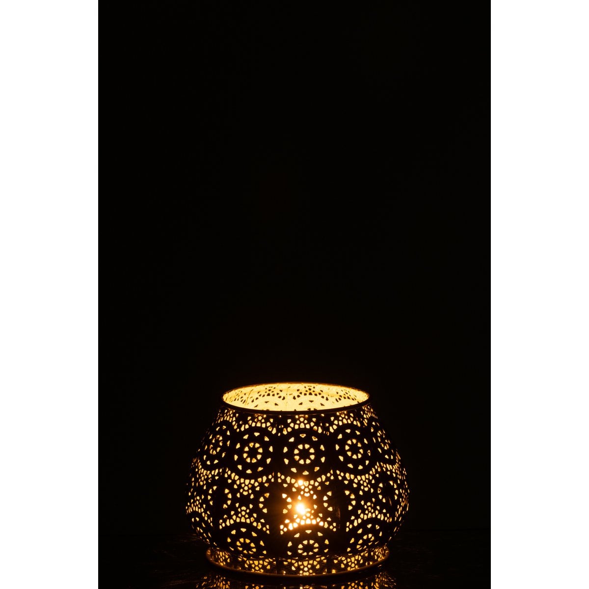 Photophore J-Line sur table en bois - ambiance chaleureuse