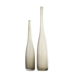 Vase Yara Flute J-Line en verre gris, élégant et moderne