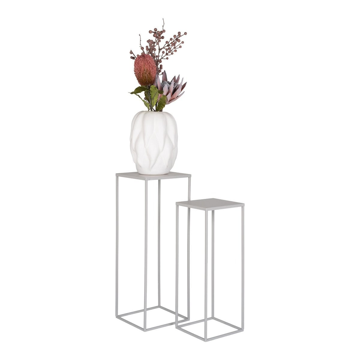 Jardinière Beja en acier gris, ambiance extérieure moderne