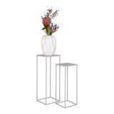 Jardinière Beja en acier gris, ambiance extérieure moderne