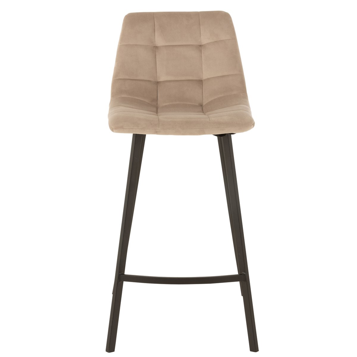 Chaise de bar J-Line Olivier en textile beige et métal vue de face