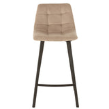 Chaise de bar J-Line Olivier en textile beige et métal vue de face