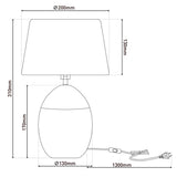 Lampe de table en céramique "Talia", lampe de table en céramique, beige / blanc, avec version E14, pour salle à manger, salon, couloir ou bureau, 31 cm de haut