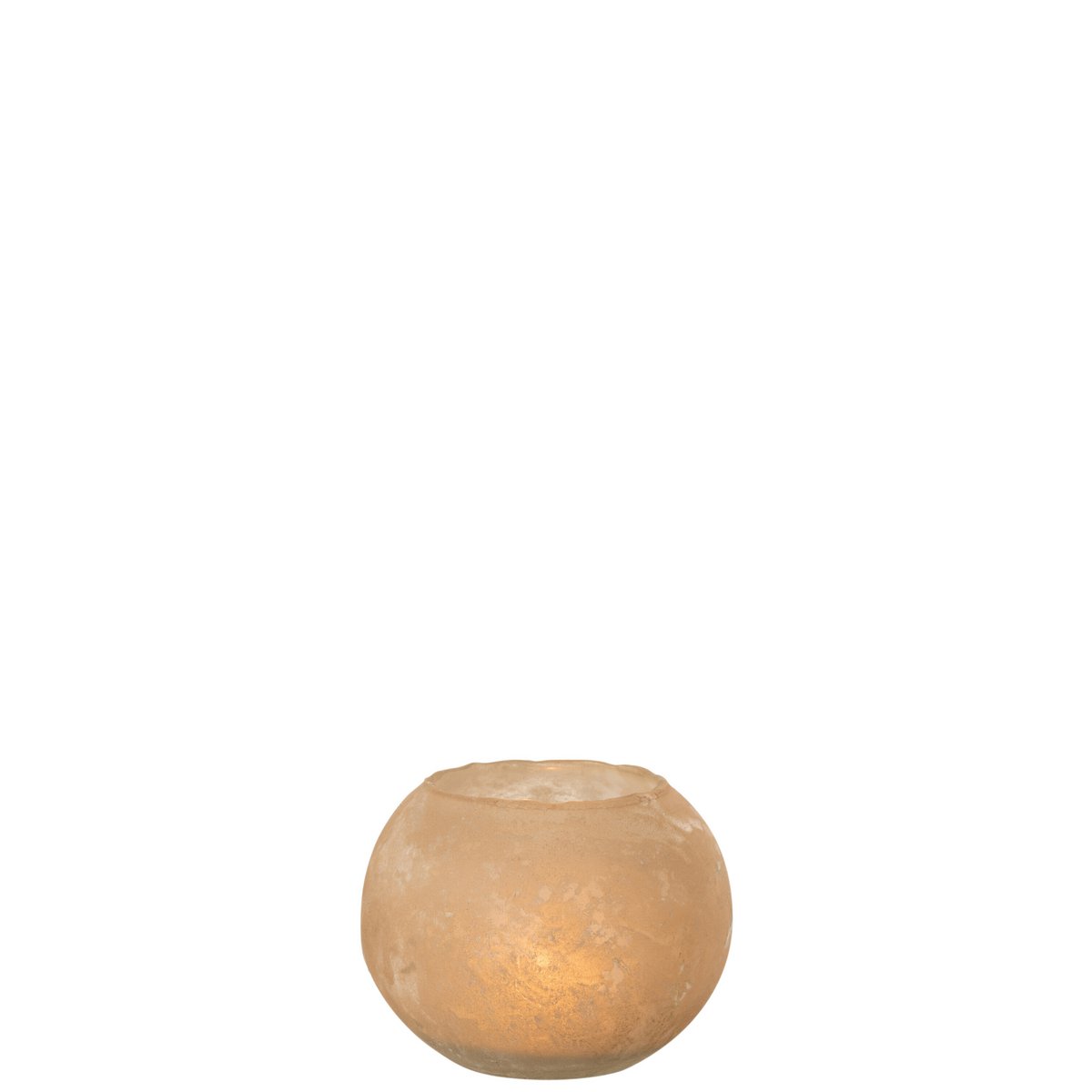 Vase Soda Rond en Verre Doré, vue de face avec détails dorés