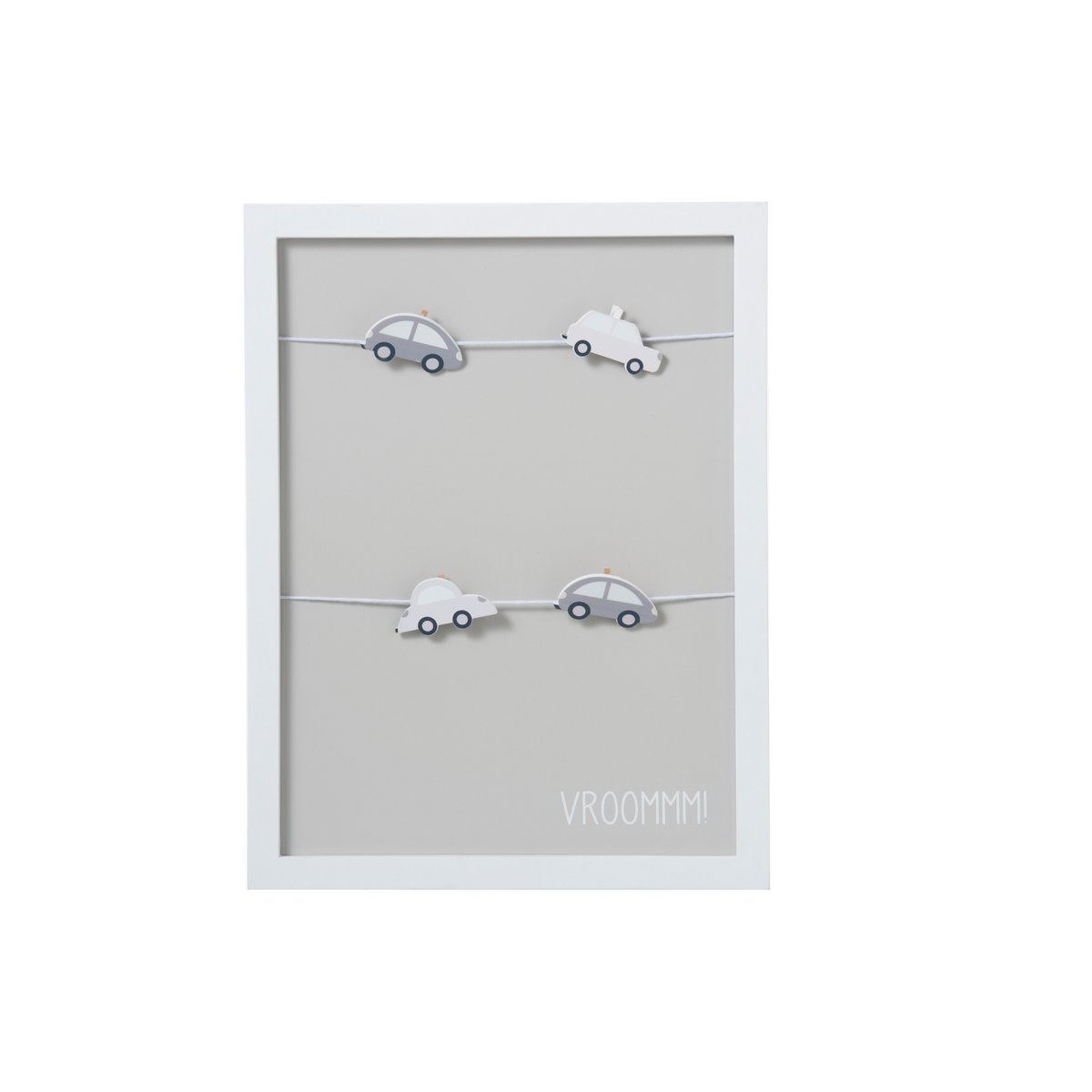 Cadre photo J-Line en bois gris avec 4 clips pour photos, design moderne