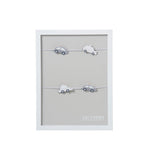 Cadre photo J-Line en bois gris avec 4 clips pour photos, design moderne