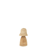 Cloche Champignon Naturel Petit de J-Line, design élégant en bois naturel
