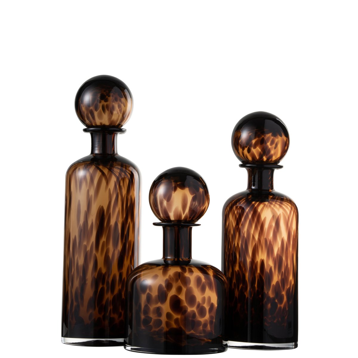 Bouteille décorative J-Line en verre marron, vue de profil