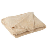 Couverture J-Line en chenille beige, vue d'ensemble élégante