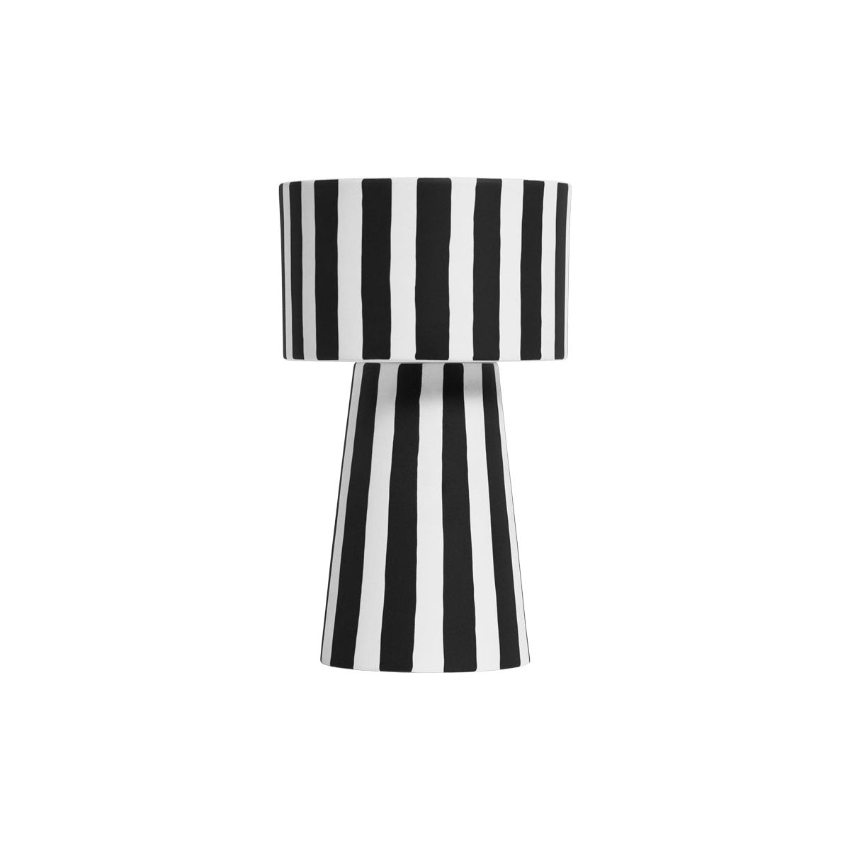 Pot Toppu Grand en céramique noir et blanc, design graphique élégant