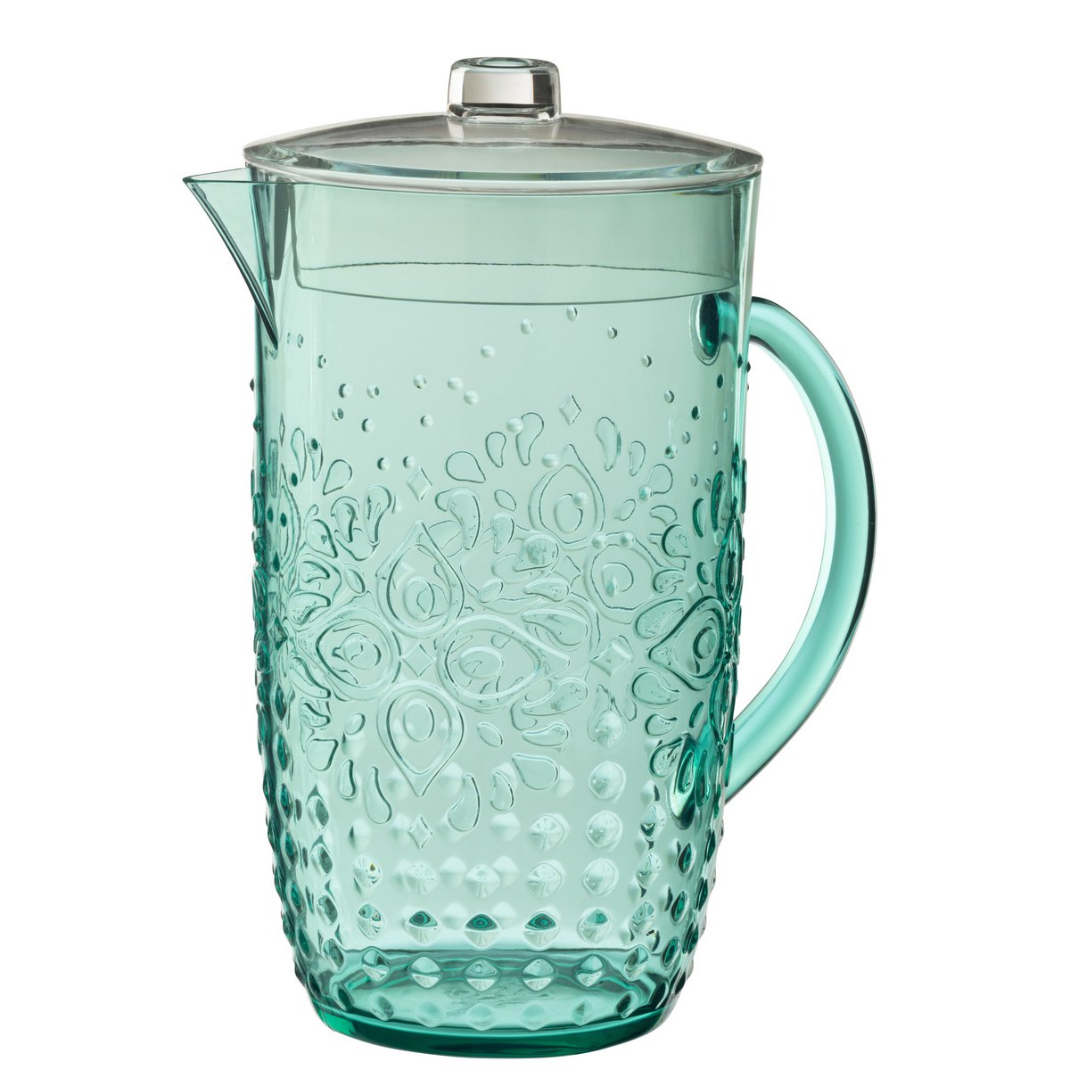 Détails de la carafe J-Line en plastique, couleur bleu aqua