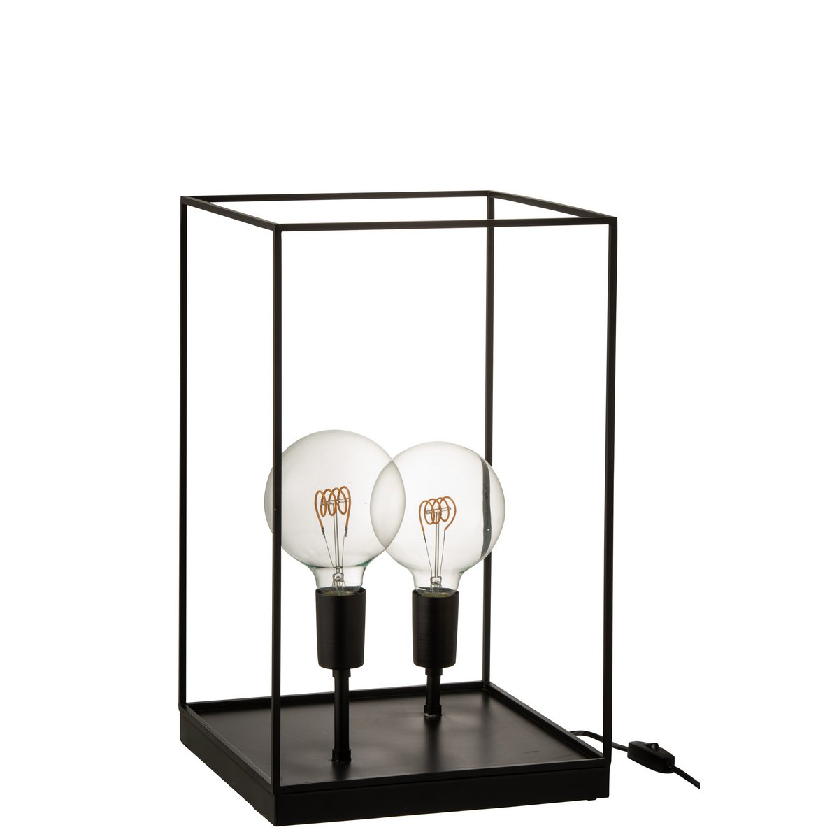 Vue de profil de la lampe J-Line en métal noir, élégante et moderne