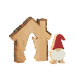 Père Noël en bois J-Line, décoration multicolore pour Noël