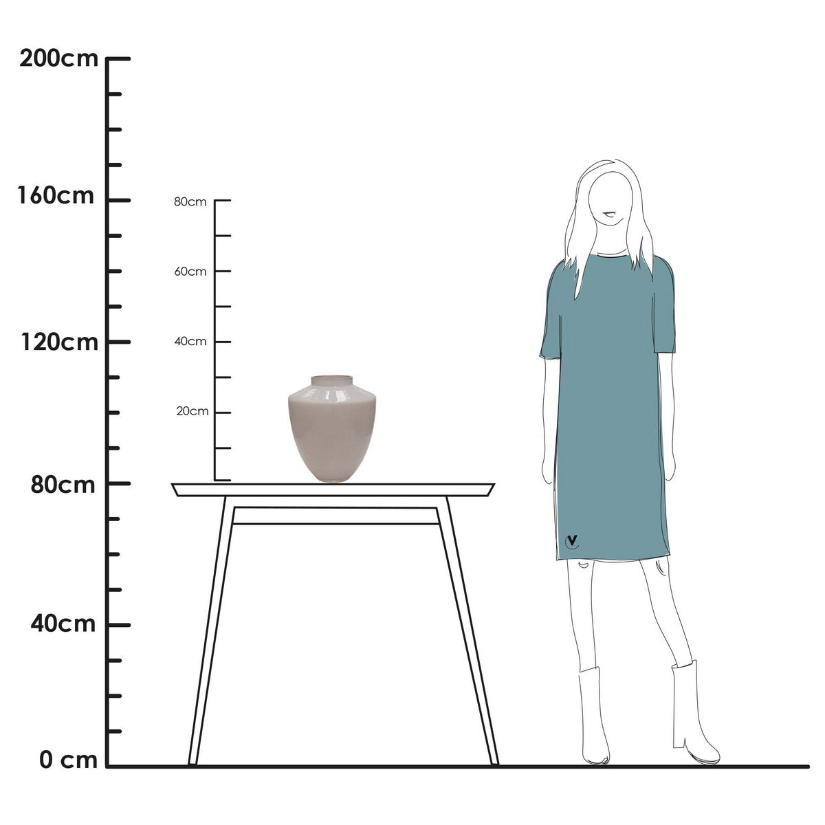 Vase Tujela en verre, finition délicate, taille S