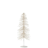 Tableau de Noël J-Line en métal et plastique, blanc et argent, dimensions 14x14x45 cm