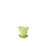 Pot de fleurs J-Line Granada Stripes en céramique jaune, vue de face