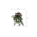 Plante artificielle suspendue Pétunia rose avec fleurs en boutons et écloses