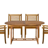Ensemble salon extensible en bois d'acacia