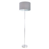 Lampe debout "New York", lampadaire en métal classique avec souffleur de texte en gris, avec socket E27, 160 cm de haut, parfait pour le salon, la salle à manger, le couloir et le bureau