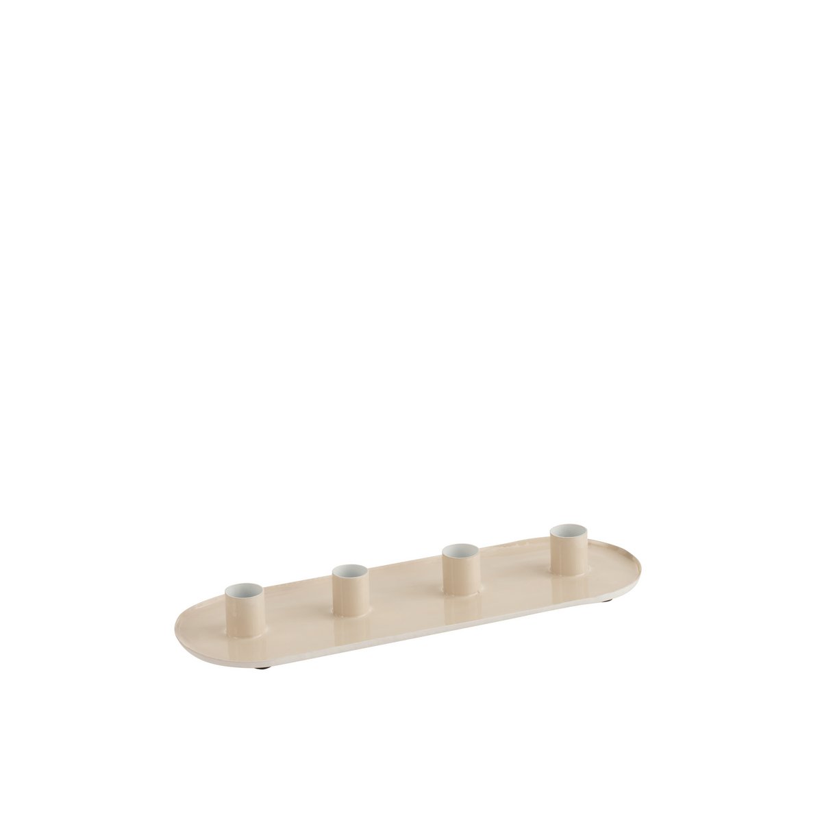 Bougeoirs J-Line en métal beige, ensemble de quatre