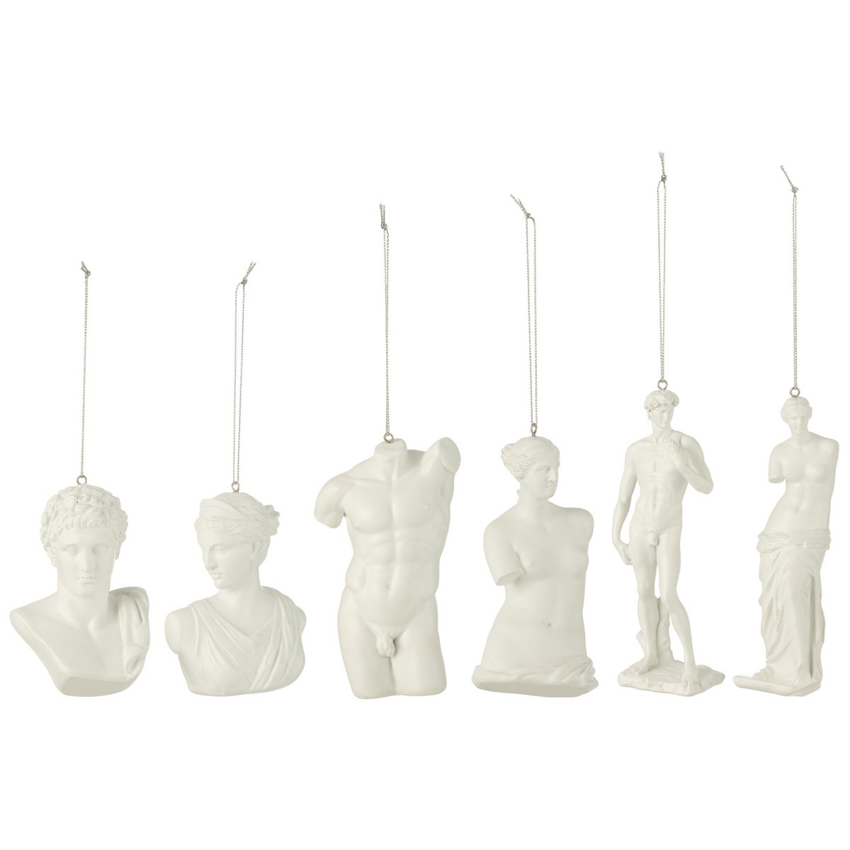 Statues romaines en résine blanche - Coffret de 10 pièces
