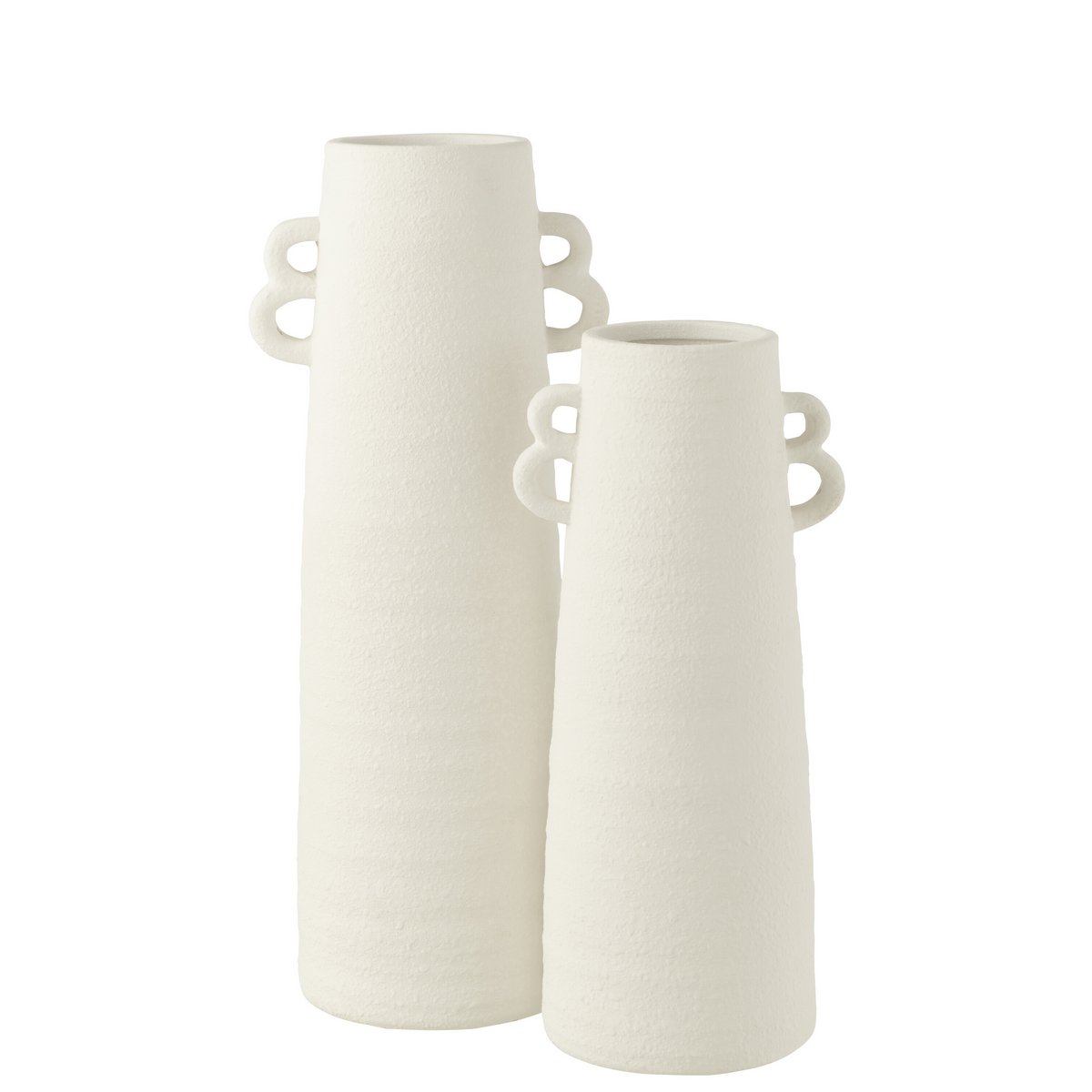 Vase Kegel J-Line en céramique blanche, vue de face