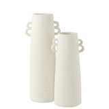 Vase Kegel J-Line en céramique blanche, vue de face