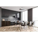 Le plafond LAIR 3-LED "Eppan" Ø 56 cm, en métal, plastique et textile en gris, LED intégrés, éclairage pour le salon, le bureau ou l'espace d'entrée