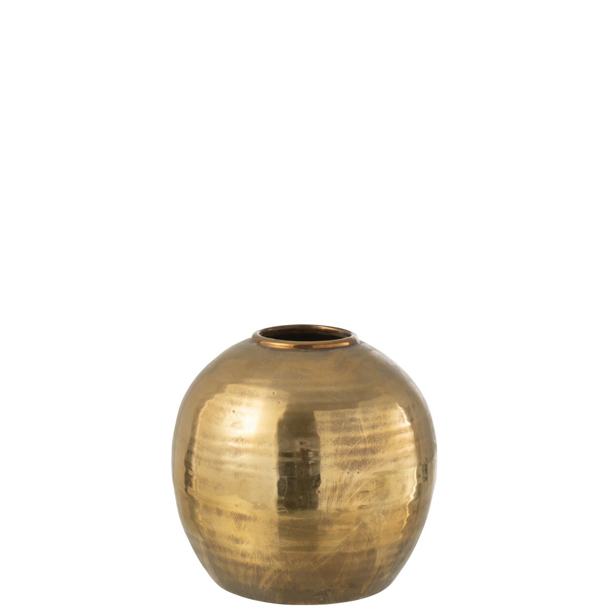 Vase Arya en métal doré, design moderne et élégant, diamètre 30 cm