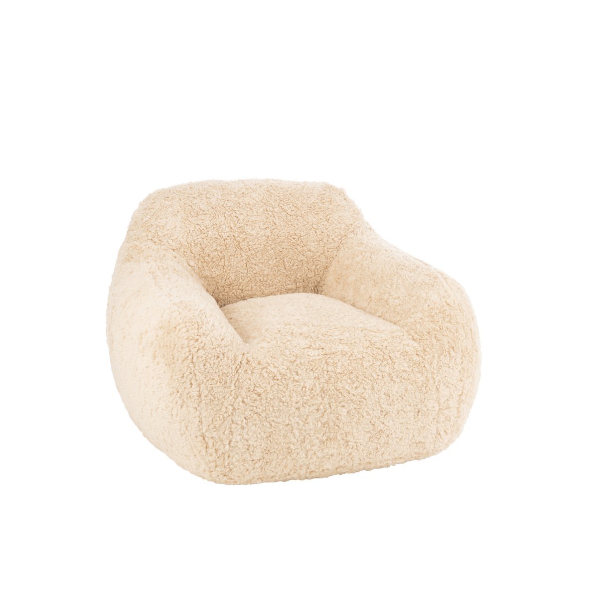 Canapé J-Line Shearl en polyester crème, vue de face