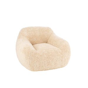 Canapé J-Line Shearl en polyester crème, vue de face