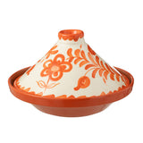 Tajine Grenada J-Line en céramique blanche et orange, fait-main