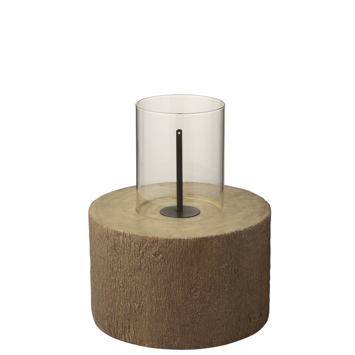 Brasero J-Line Trunk Round en extérieur, créant une ambiance chaleureuse.