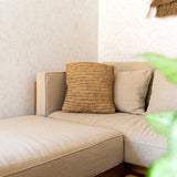 Coussin Boho Jiwa en raffia naturel - 40x40 cm