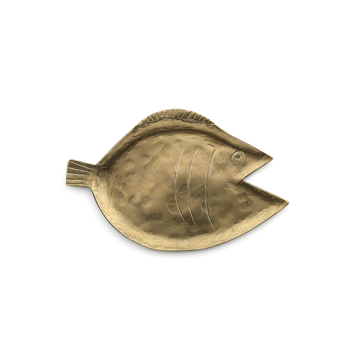 Plateau Dori en laiton doré, design en forme de poisson
