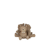Figurine Teddy 3 pièces en résine marron clair, vue de face