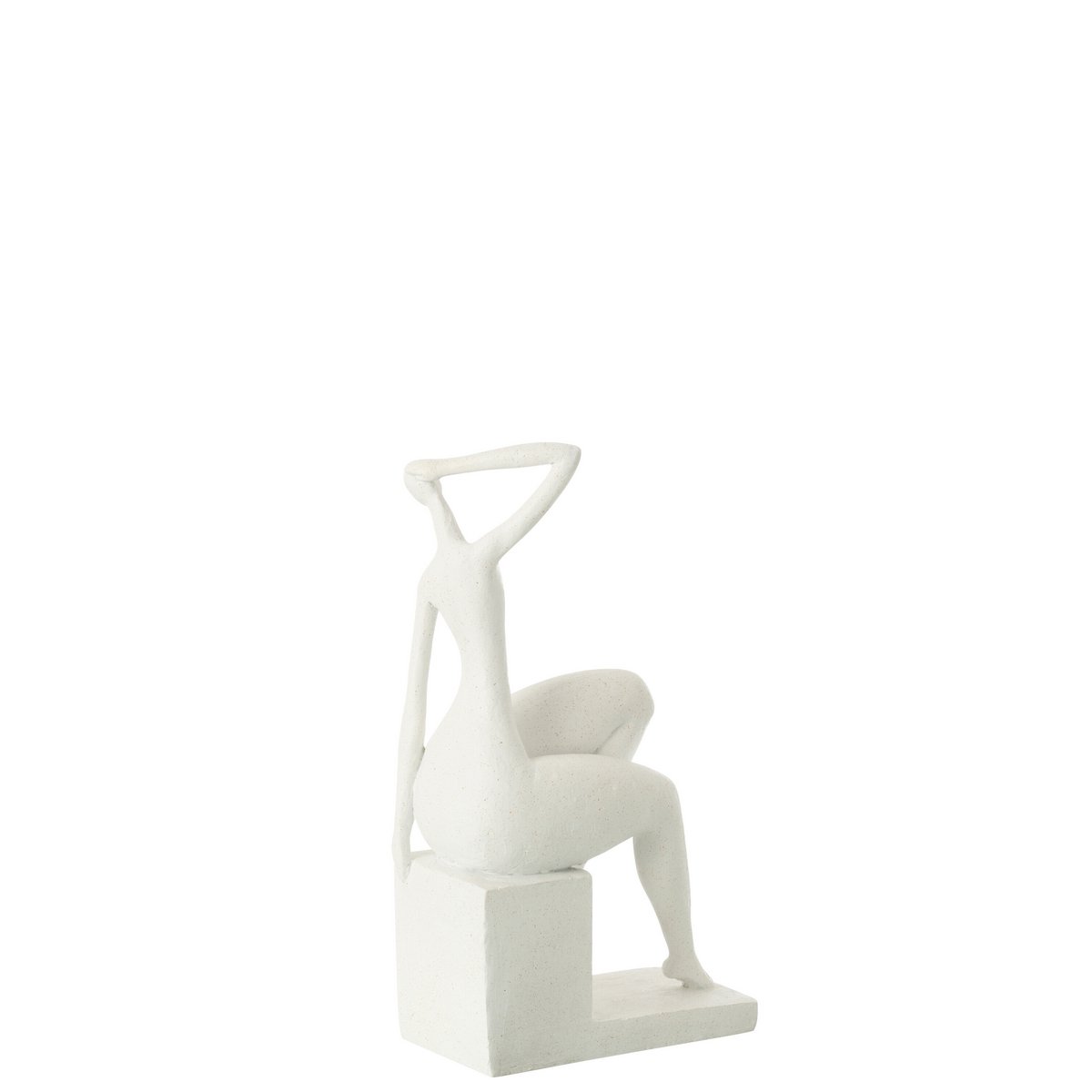 Dame Assise en Résine Blanc Mat - Vue avant