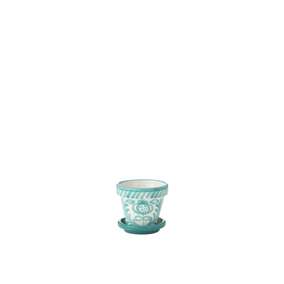 Pot de fleurs J-Line Grenade Aqua en céramique, vue de face
