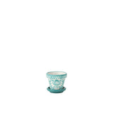 Pot de fleurs J-Line Grenade Aqua en céramique, vue de face