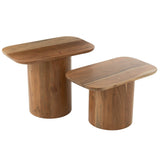 Vue latérale de la table d'appoint J-Line Acacia