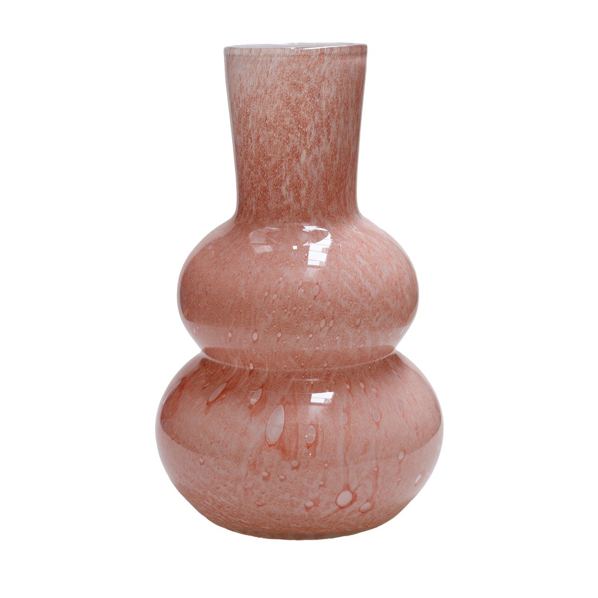 Vase Lindi Elite Ø22 cm rose - vue de face mettant en valeur la couleur et la forme